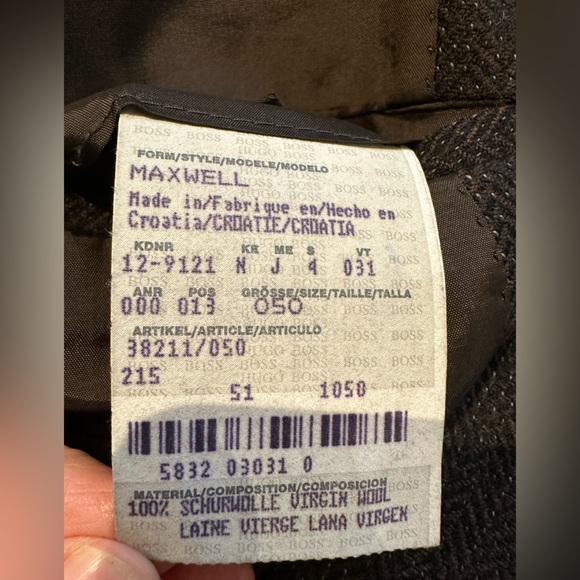 NWOT Hugo Boss “Maxwell” brown herringbone sport jacket - Picture 7 of 14